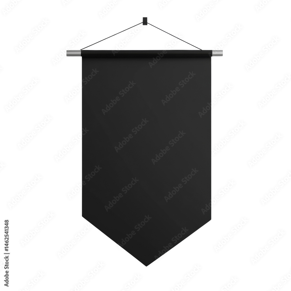 Poster elegant minimalistic pennant flag banner design for branding and promotions with hanging rope