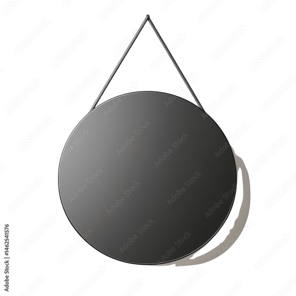 Aufkleber reflecting simplicity: a circular mirror suspended in minimalist elegance on clean backdrop