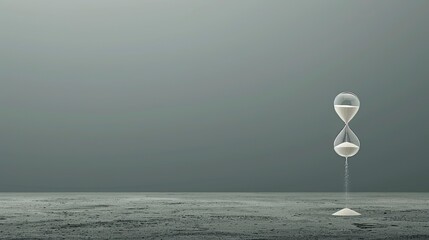 Empty hourglass on a muted background
