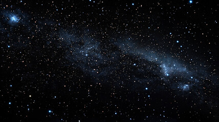 Fototapeta premium Sparkling stars scattered across the peaceful night sky on a deep black cosmic background
