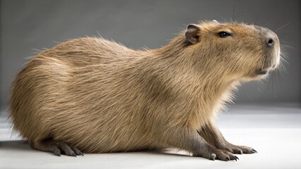 Capybara on studio background
