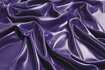 Obraz premium Close-up view of deep purple satin fabric, draped in soft, flowing folds. A rich, luxurious texture