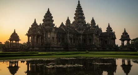 Fototapeta premium Ancient stone structure at dawn