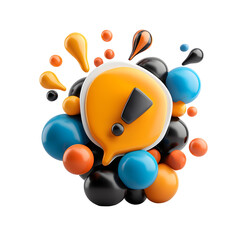 Sleek and modern 3D cartoon warning icon