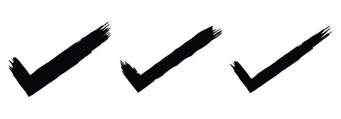 checklist icons, sketch checkboxes, tick and cross symbols. Crayon checkmark element. Cross brush signs 