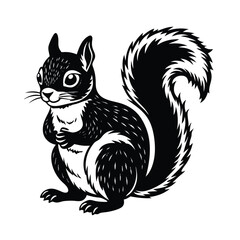 a cute squirrel vector art silhouette