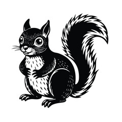 a cute squirrel vector art silhouette