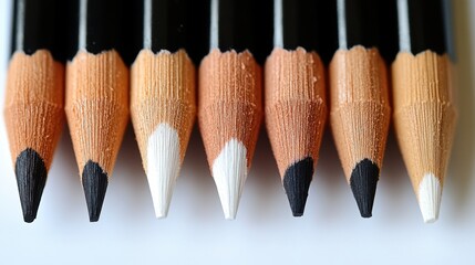 Black and white pencils showing contrast and equality concepts