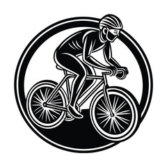 Naklejka premium a cyclist on bike vector art silhouette