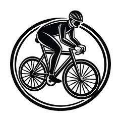 Obraz premium a cyclist on bike vector art silhouette