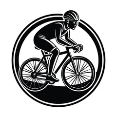Obraz premium a cyclist on bike vector art silhouette