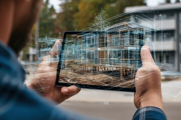 Architect Uses Augmented Reality Tablet to Align Virtual Building on Real Site