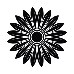 a daisy icon bright round center simple vector art silhouette