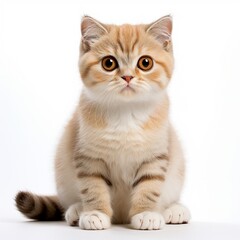 diferent realistic cat on white background