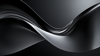 Fototapeta premium Smooth black and grey gradient with metallic highlights