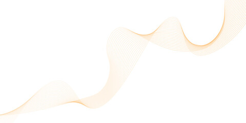 abstract vector orange wave lines on white background.