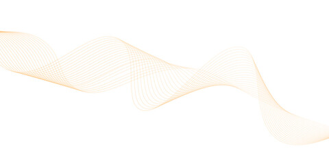 abstract vector orange wave lines on white background.