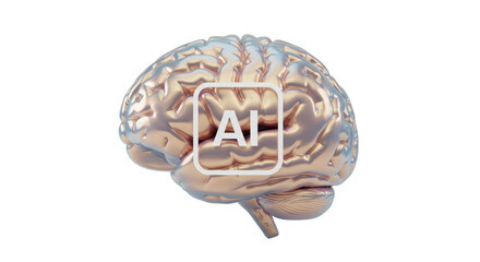 Fototapeta premium Isolated Artificial Intelligence Brain with AI Logo