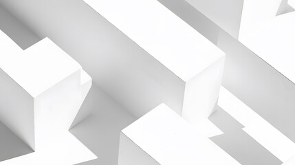 Abstract White Geometric Shapes Minimalist Architecture Background