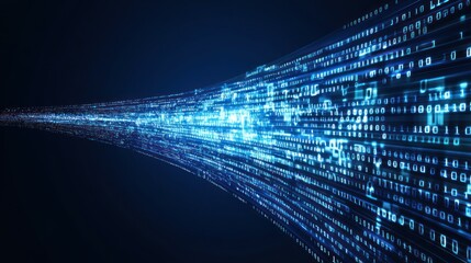 Binary code stream data flow digital technology