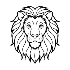 a detailed lion majestic mane vector art silhouette 