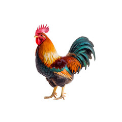 Fototapeta premium Male rooster isolated on transparent background PNG
