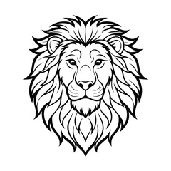a detailed lion majestic mane vector art silhouette 