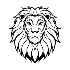 a detailed lion majestic mane vector art silhouette 