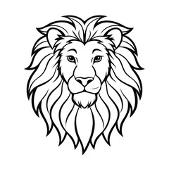 a detailed lion majestic mane vector art silhouette 