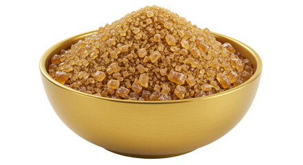 Isolated Bowl Full of Brown Sugar Crystals