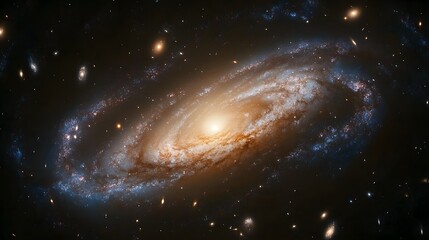 Spiral galaxy swirling in the vastness of space.