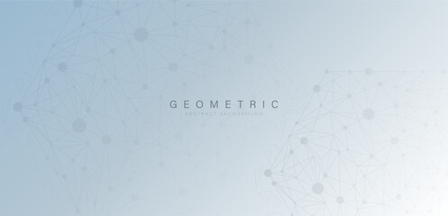 Obraz premium Abstract hexagon background with polygonal elements. Connecting dots and lines. Medical, technology and science concept. Vector illustration