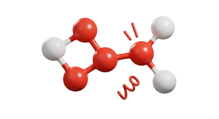 Isolated Molecular Structure with Energy Lines
