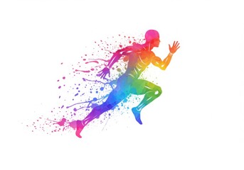 Naklejka premium Colorful running man illustration isolated on white background