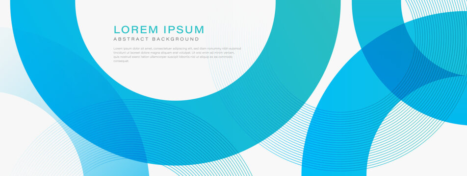 Abstract banner background. Simple blue circle shape design. Suit for brochure, business, poster, cover, flyer, booklet, website, corporate. Vector illustration