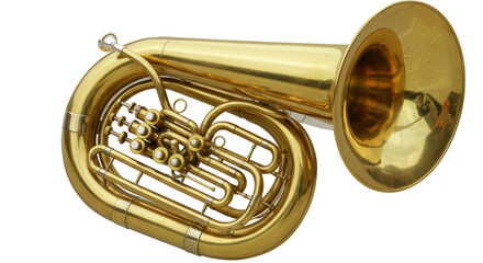 Isolated Brass Tuba with Valves