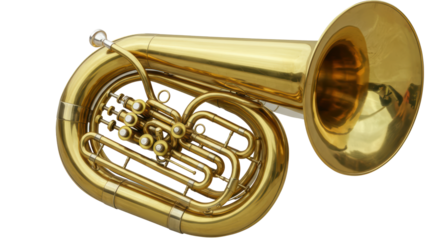 Isolated Brass Tuba with Valves