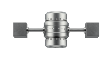 Isolated Metal Industrial Part with Cubes