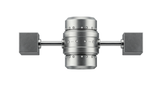 Isolated Metal Industrial Part with Cubes
