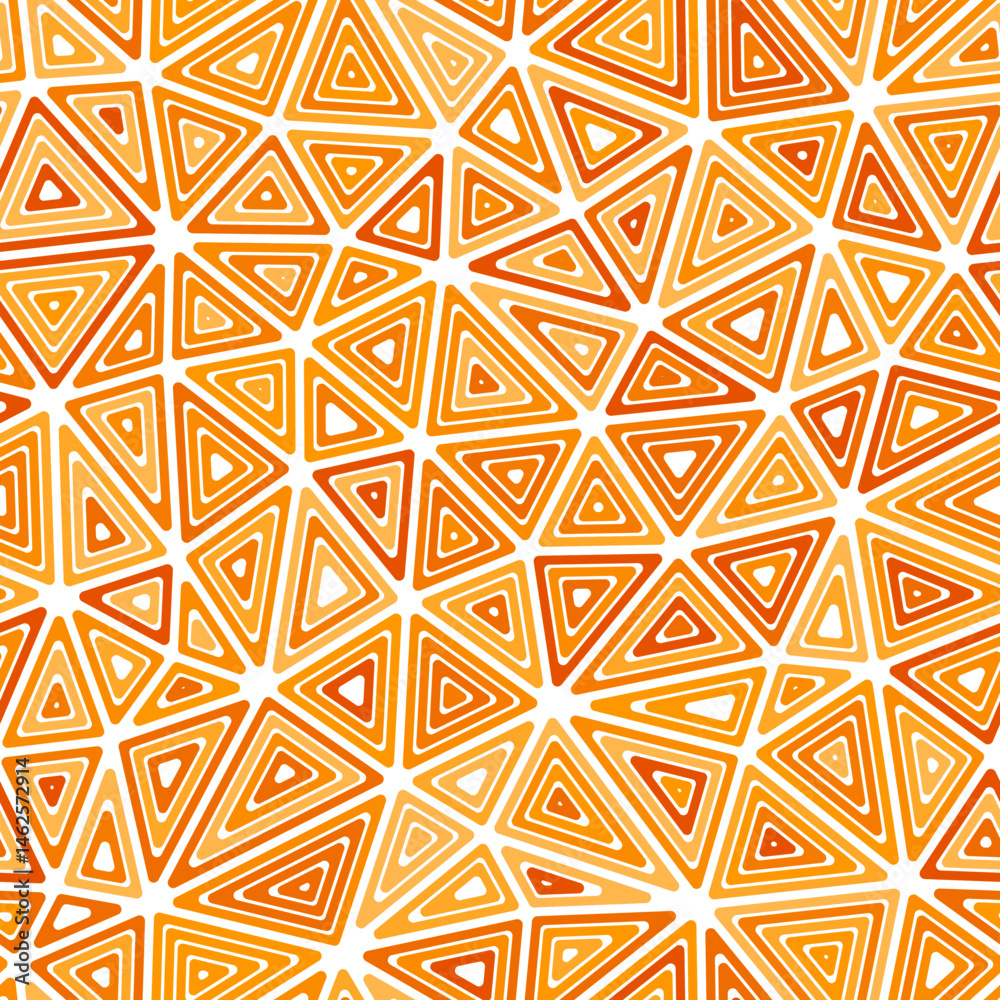 Poster triangles vector pattern. medium shape size. multiple repeated inner triangles. mono tone colored st