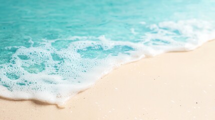 a beach with a wave coming in to the shore