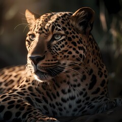 Obraz premium Close-Up of a Majestic Leopard – Intense Gaze and Wild Elegance