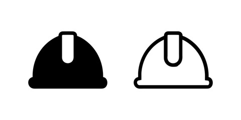 Vector icon set featuring work helmets, perfect for safety and construction designs.
