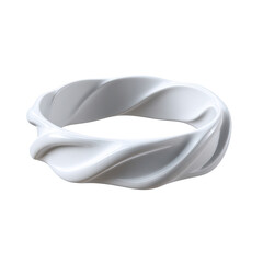 Elegant white ring design with a unique twisted pattern, ideal for modern jewelry collections. isolated on a white background.