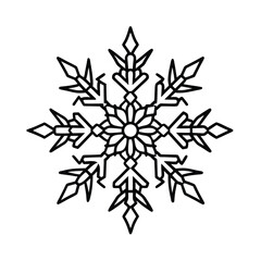 a detailed snowflake vector art silhouette