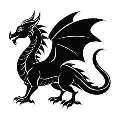 A dragon silhouette vector.