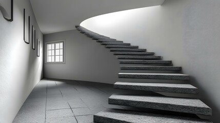 Fototapeta premium of solid blocks leading into white nothingness