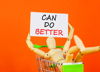 Can do better symbol. Concept words Can do better on beautiful white card. Beautiful orange...