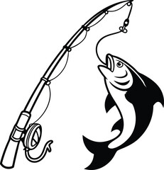 Fishing rod icon vector. fishing illustration sign. 