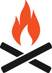 Campfire symbol bonfire vector icon